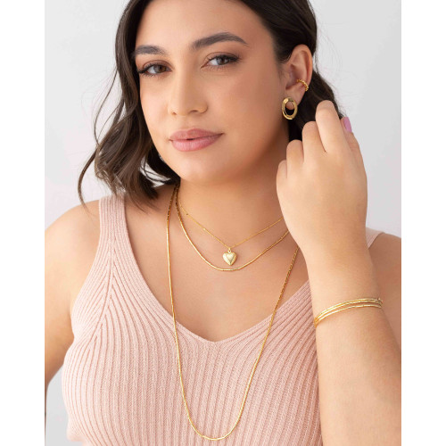 Bracelete Mola Canutilhos Três Voltas Banhado a Ouro 18K