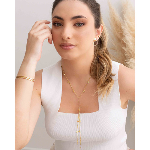 Bracelete Dois Filetes 6 mm Banhado a Ouro 18K