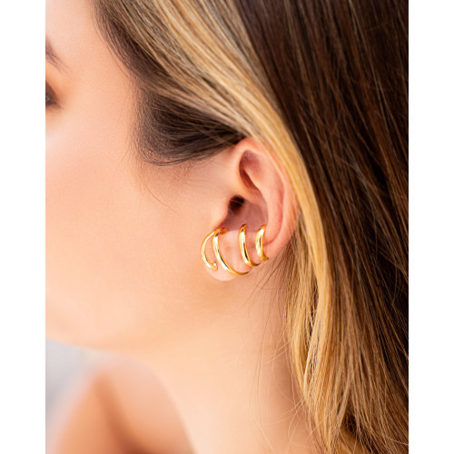 Ear Cuff Quatro Filetes Banhado a Ouro 18K