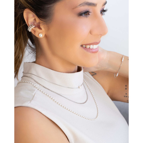 Piercing Bolinhas Lisas Ródio Branco