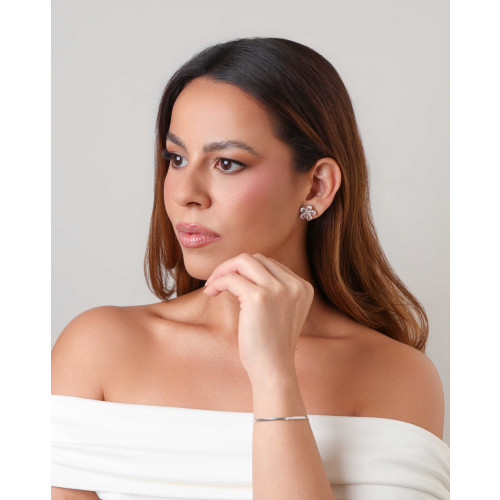 Pulseira Malha Fita 2 mm Ródio Branco