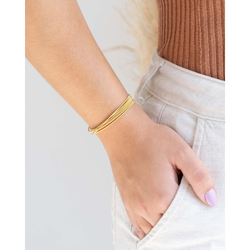 Pulseira Corda de Violão Banhado a Ouro 18K