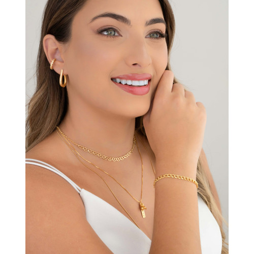 Gargantilha Longa Rabo de Rato Banhado a Ouro 18K
