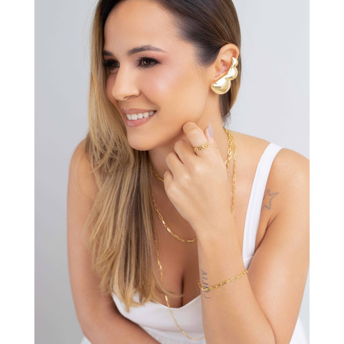Choker Elos 3x9 mm Banhado a Ouro 18K