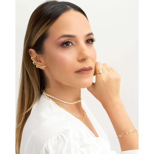 Choker Riviera Cristal Banhado a Ouro 18K