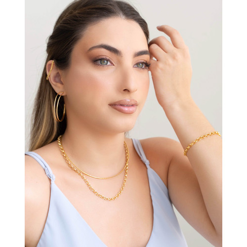 Gargantilha Aro Flexível Banhado a Ouro 18K