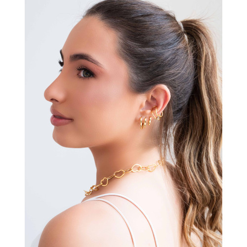 Piercing Coração Duplo Banhado a Ouro 18K