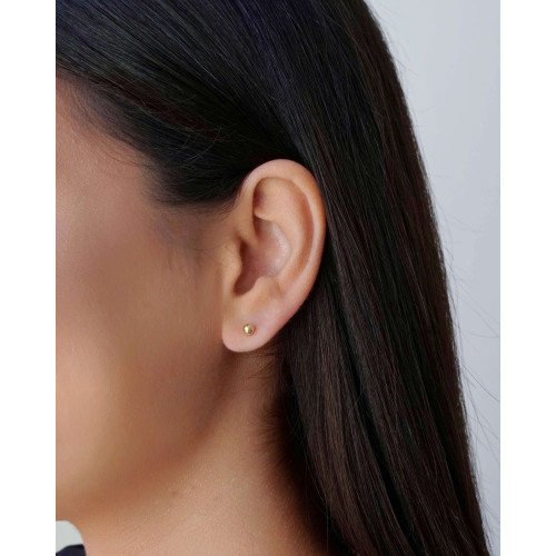 Brinco Bolinha Lisa 4 mm Banhado a Ouro 18K