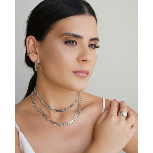 Choker Grumet 6.5 mm Ródio Branco