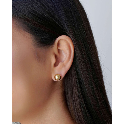 Brinco Bola Lisa 10 mm Banhado a Ouro 18K