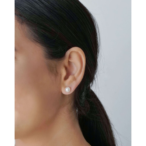 Brinco Pérola 8 mm Banhado a Ouro 18K
