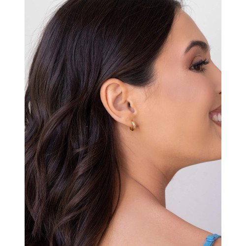 Brinco Argola Lisa 1.2 cm Banhado a Ouro 18K
