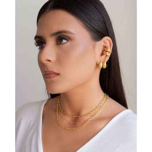 Gargantilha Veneziana Bolinhas Lisas Banhado a Ouro 18K - 45 cm