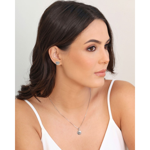 Gargantilha Veneziana Coração Liso Ródio Branco - 45 cm