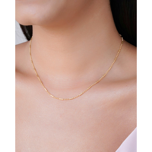 Gargantilha Canutilhos 1 mm Banhado a Ouro 18K - 40 cm