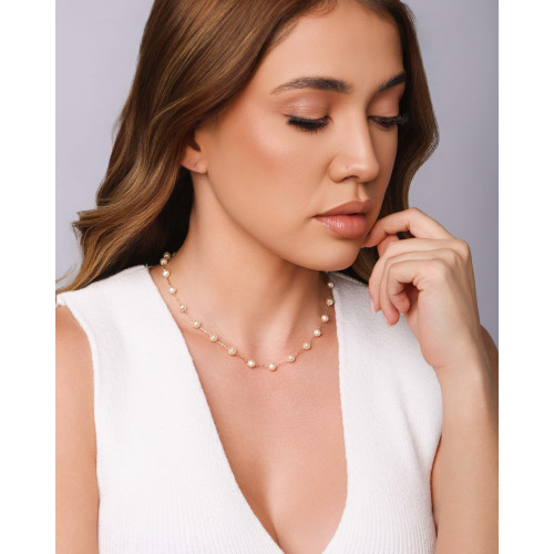 Choker Pérolas Barrocas 6 mm Banhado a Ouro 18K