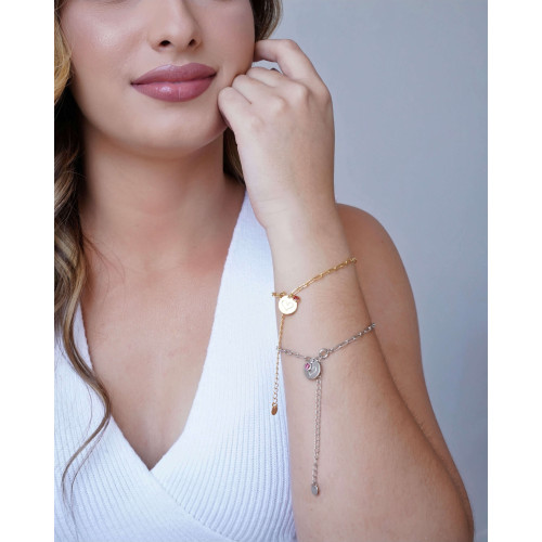 Pulseira Elos Pingente Coração Always With You Ródio Branco