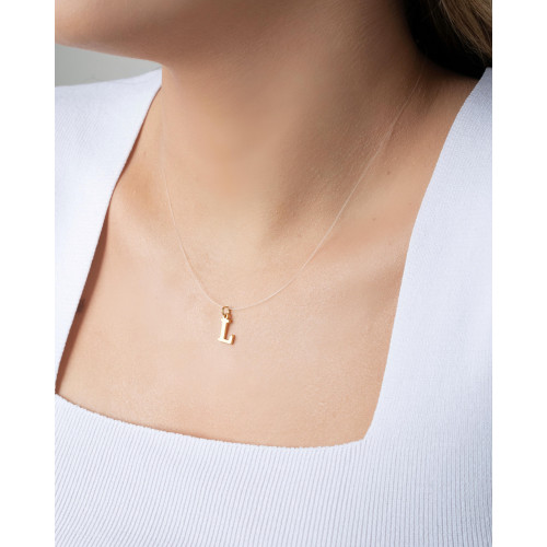 Choker Nylon Letra I Banhado a Ouro 18K