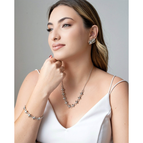 Ear Cuff Orgânico 2.5 cm Ródio Branco