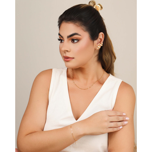 Ear Cuff Mola Lisa 3.0 cm Banhado a Ouro 18K