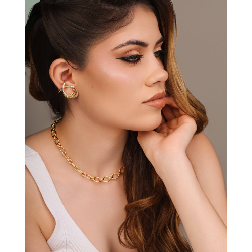 Gargantilha Elos Ovais 9 mm Banhado a Ouro 18K - 40 cm