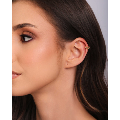 Piercing para Hélix Entrelaçado Vazado 8 mm Banhado a Ouro 18K