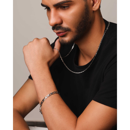 Gargantilha Masculina Grumet 3 mm Ródio Branco - 60 cm
