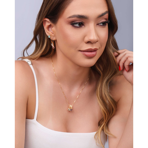 Brinco Gota Topázio Sky 7 mm Banhado a Ouro 18K