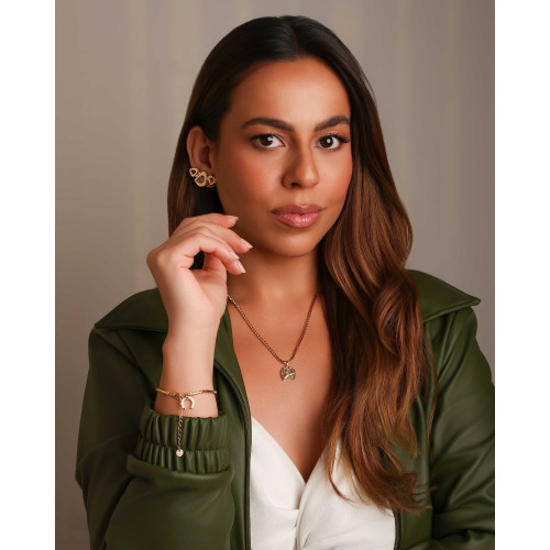 Ear Cuff Orgânico Vazado Liso Banhado a Ouro 18K