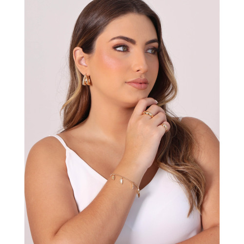 Anel Liso Tamanho 25 Banhado a Ouro 18K