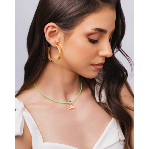 Brinco Argola Reta Lisa 4.2 cm Banhado a Ouro 18K