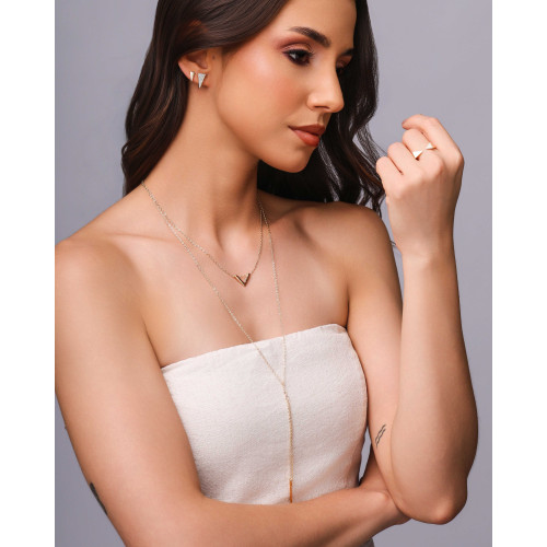 Brinco Triangulo Liso Banhado a Ouro 18k