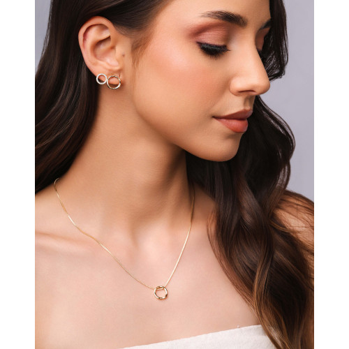 Brinco Circulo Torcido Banhado a Ouro 18k