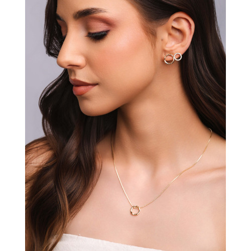 Gargantilha Circulo Torcido Banhado a Ouro 18K - 45 cm