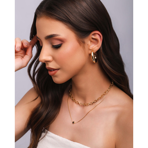 Choker Elos Ovais Banhado a Ouro 18K