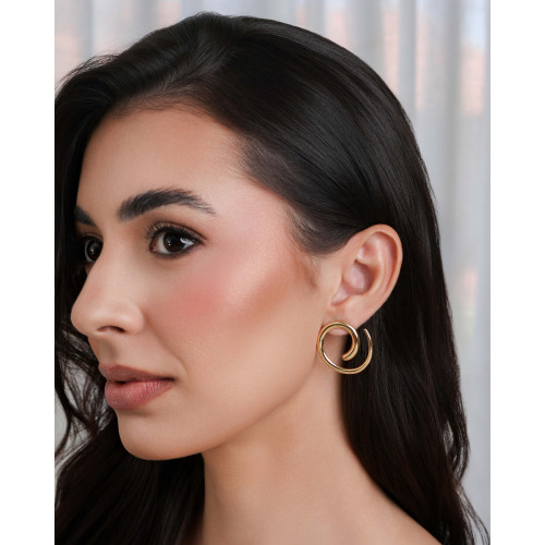 Brinco Caracol Liso Banhado a Ouro 18K