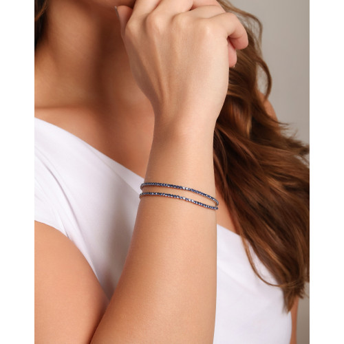 Pulseira Rivieira Safira Azul 2 mm Maleável