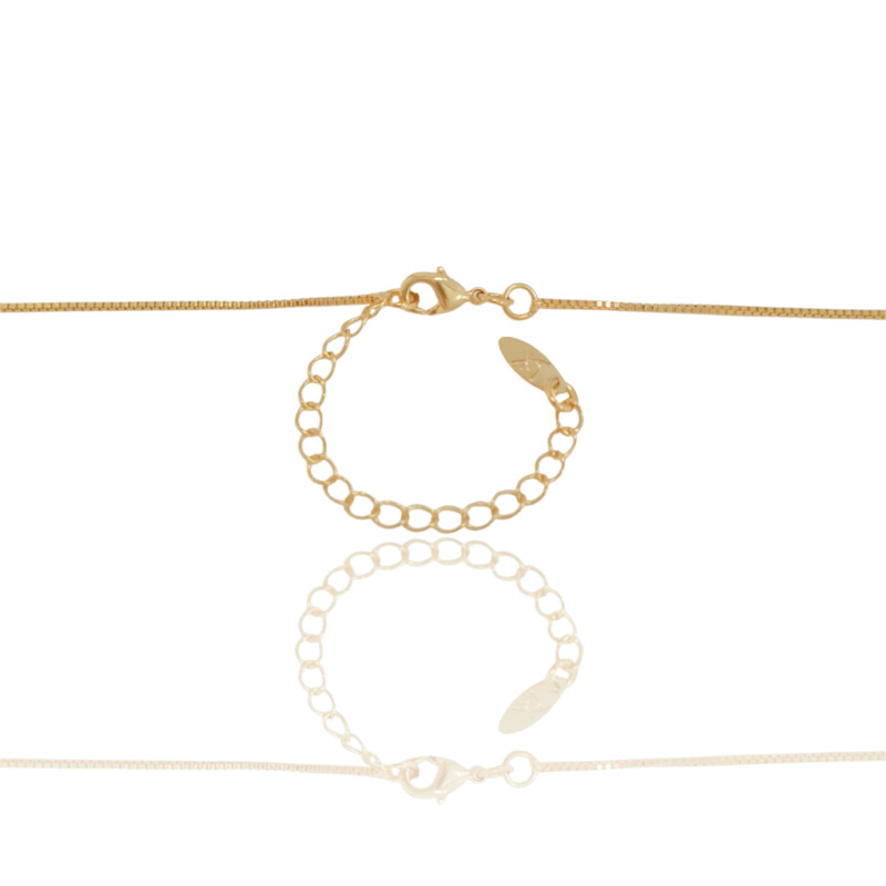 Gargantilha Veneziana 45 + 5 cm Banhado a Ouro 18K