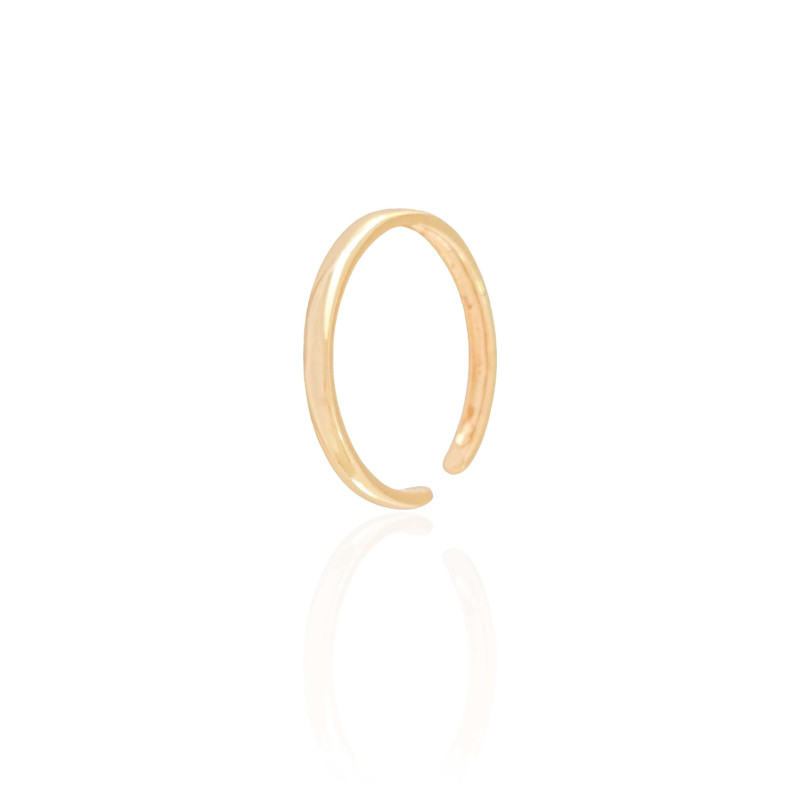 Anel Ajustável Liso Tamanho M Banhado a Ouro 18K