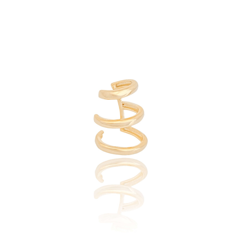 Piercing Três Filetes Lisos Banhado a Ouro 18K