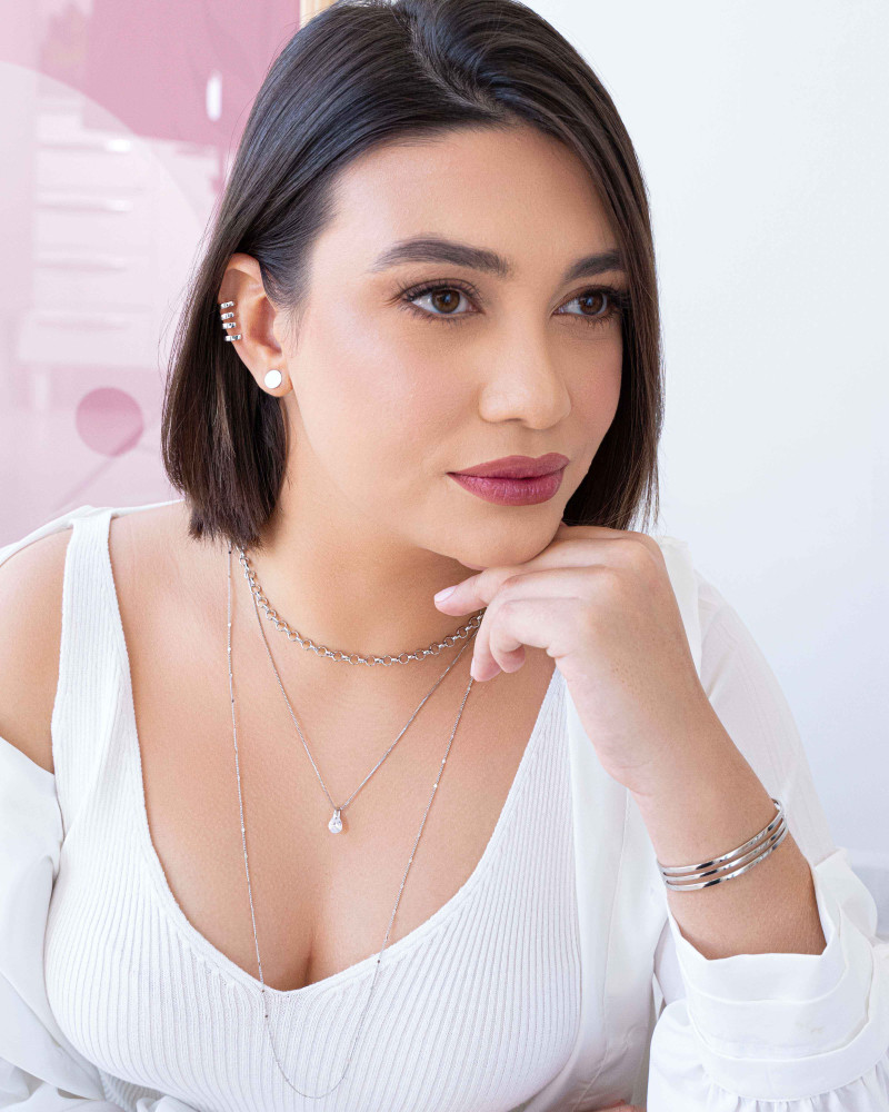 Bracelete Vazado Três Filetes Lisos 1 cm Ródio Branco