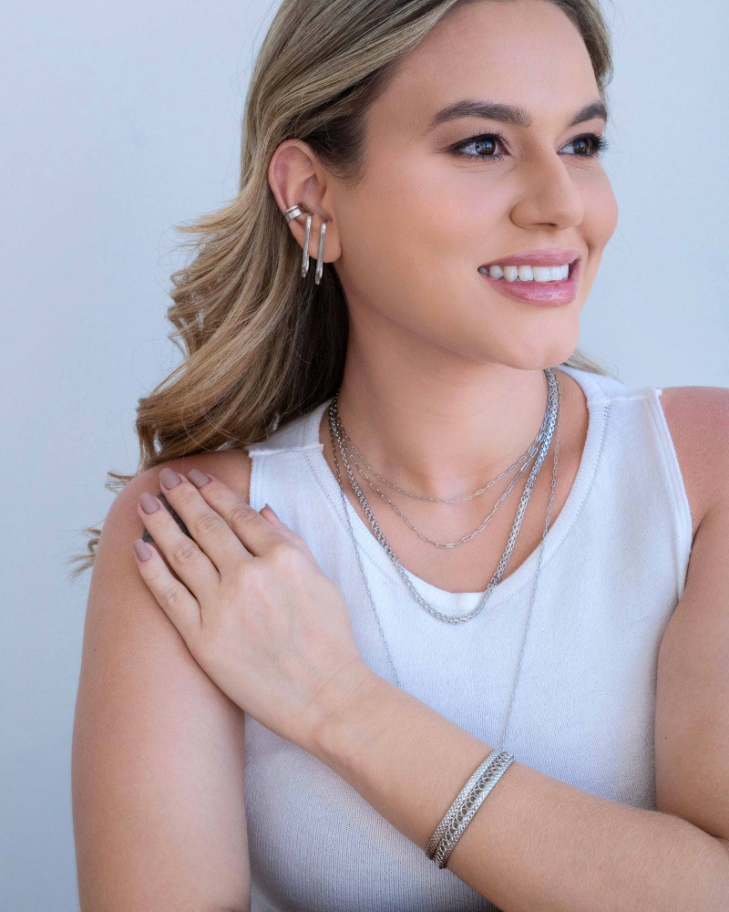 Choker Elos Lisos Ródio Branco