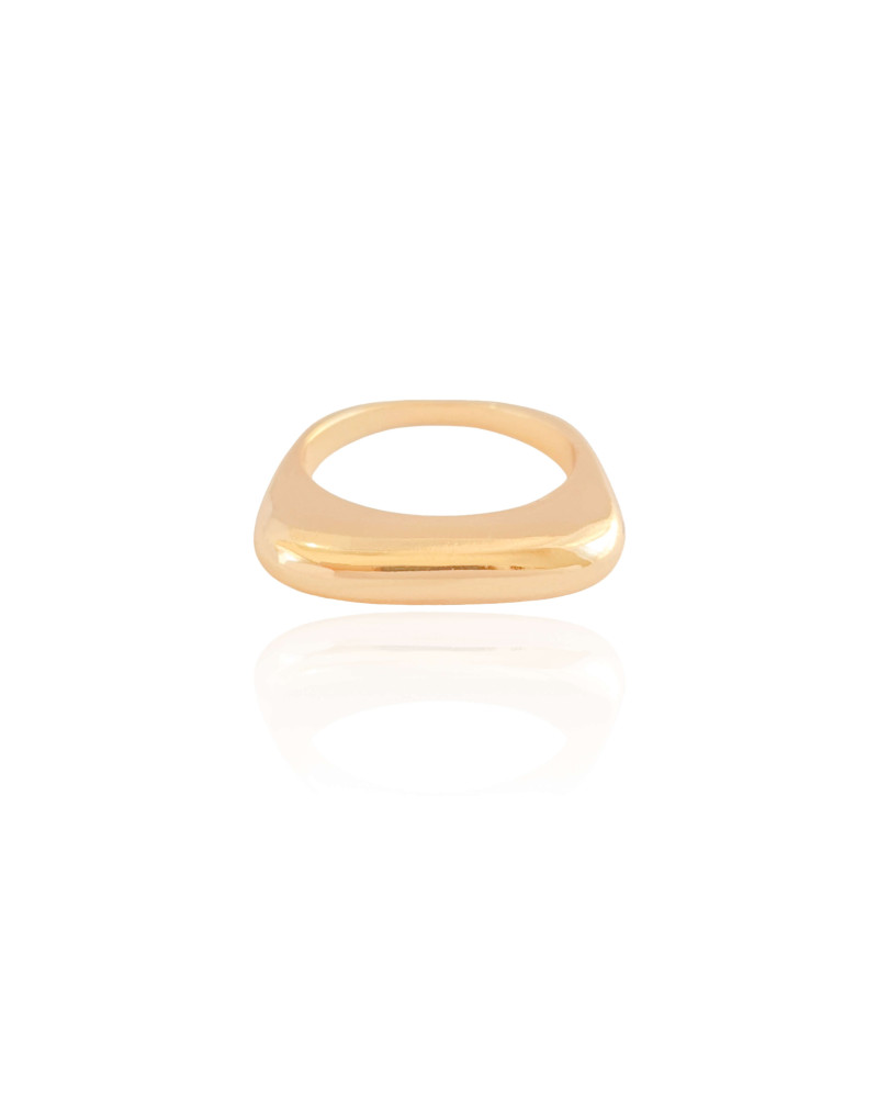 Anel Abaulado Liso Tamanho 21 Banhado a Ouro 18K