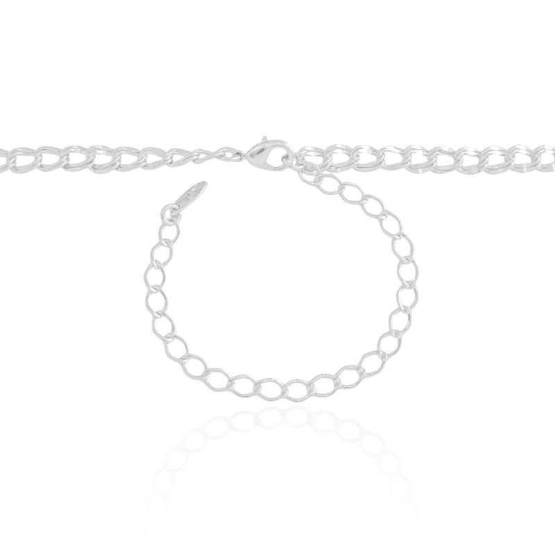 Choker Elos Duplos Ródio Branco