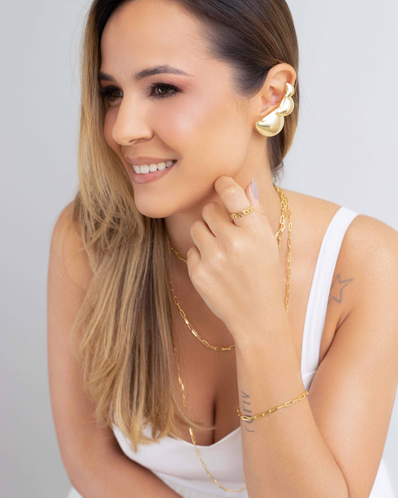 Choker Elos 3x9 mm Banhado a Ouro 18K