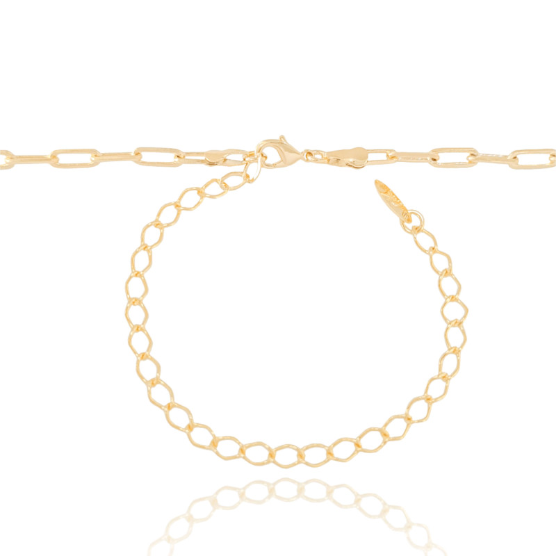 Choker Elos 3x9 mm Banhado a Ouro 18K