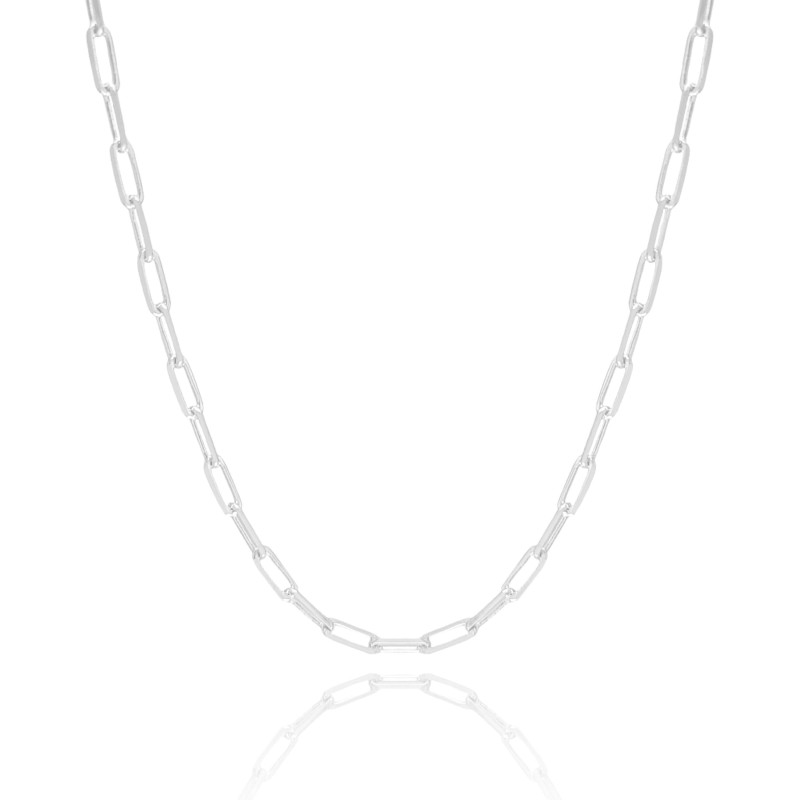 Choker Elos 3x9 mm Ródio Branco