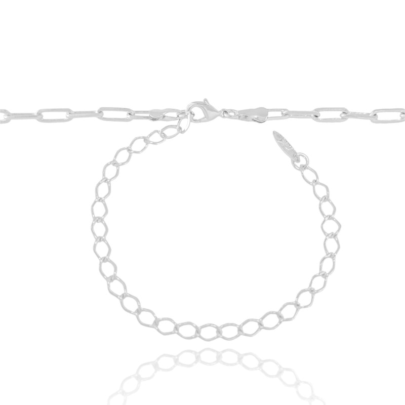 Choker Elos 3x9 mm Ródio Branco