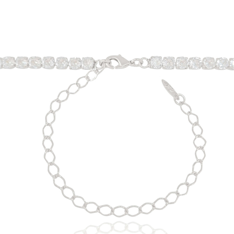 Choker Riviera Cristal Ródio Branco