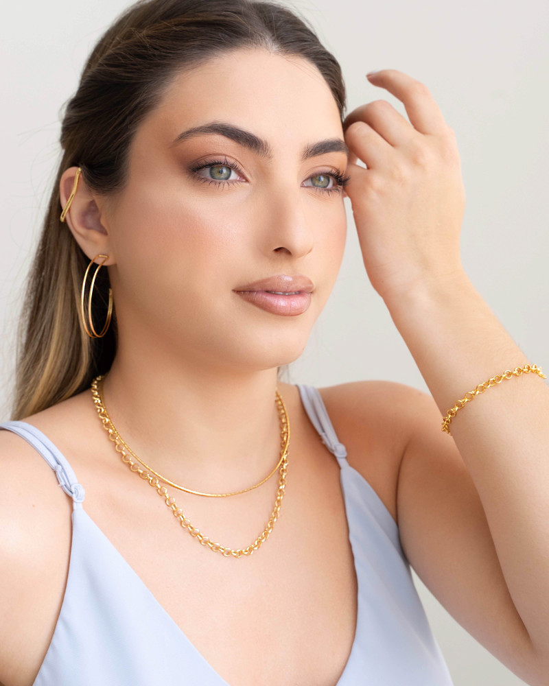 Gargantilha Aro Flexível Banhado a Ouro 18K